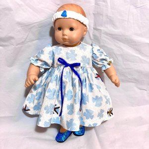Snow Angel Sparkle Dress fits Bitty Baby and 15” Baby Dolls New Doll Clothes